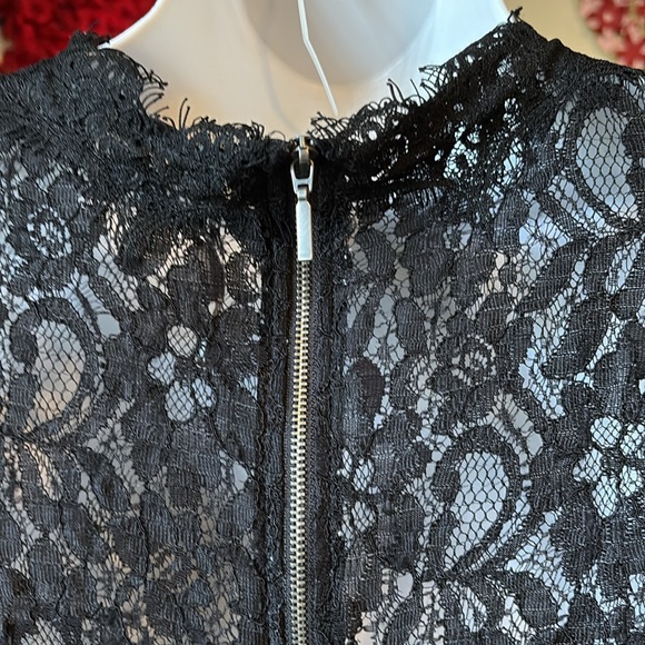 ZARA Floral Lace Black Short Sleeve Top - Picture 14 of 16